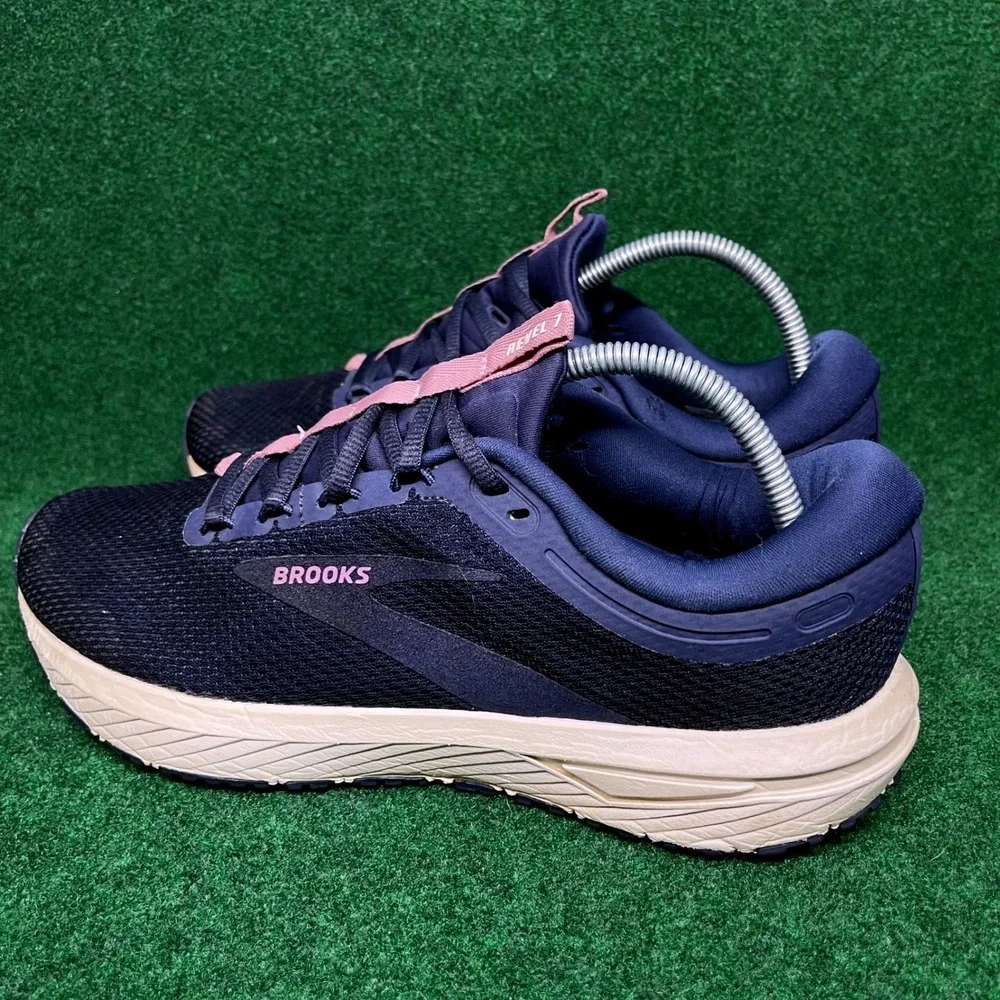 Brooks Revel 7 Running Shoes Navy Pink‎ Athletic Sneakers Women's US 10.5 B